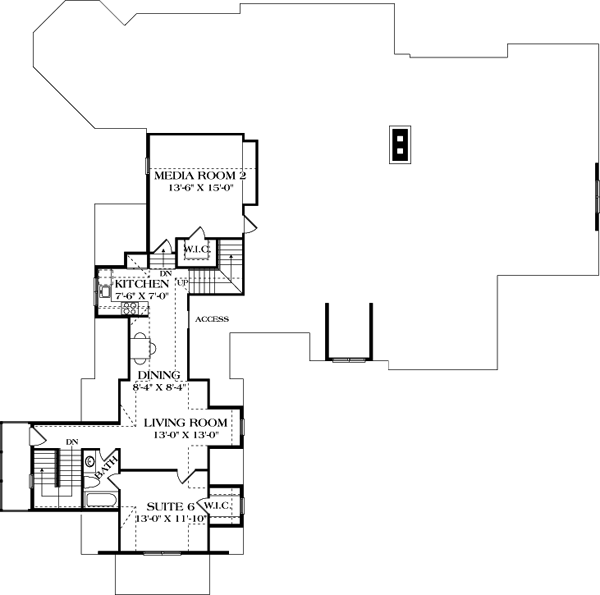 Cottage Craftsman Level Two of Plan 85643