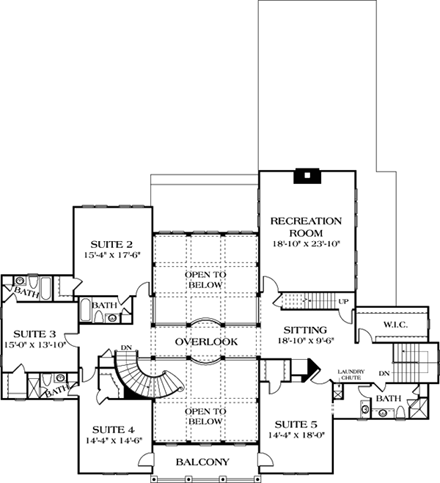 House Plan 85647 Second Level Plan