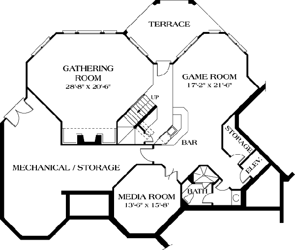 Traditional Lower Level of Plan 85653