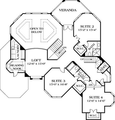 House Plan 85653 Second Level Plan