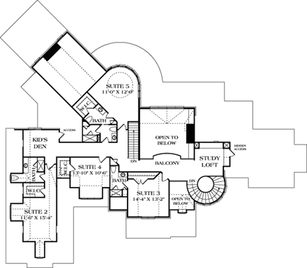 House Plan 85657 Second Level Plan
