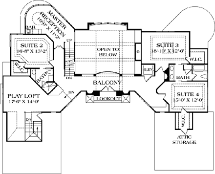 House Plan 85659 Second Level Plan