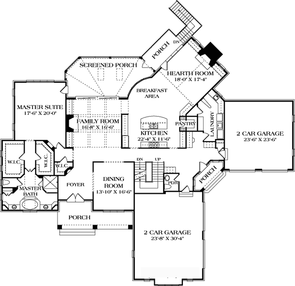 Cottage Craftsman Level One of Plan 85660