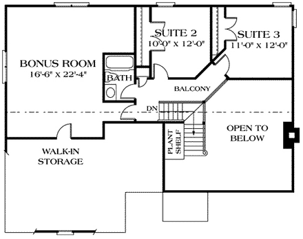 House Plan 85661 Second Level Plan