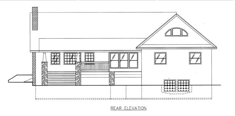  Rear Elevation of Plan 85811