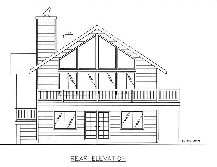  Rear Elevation of Plan 85817