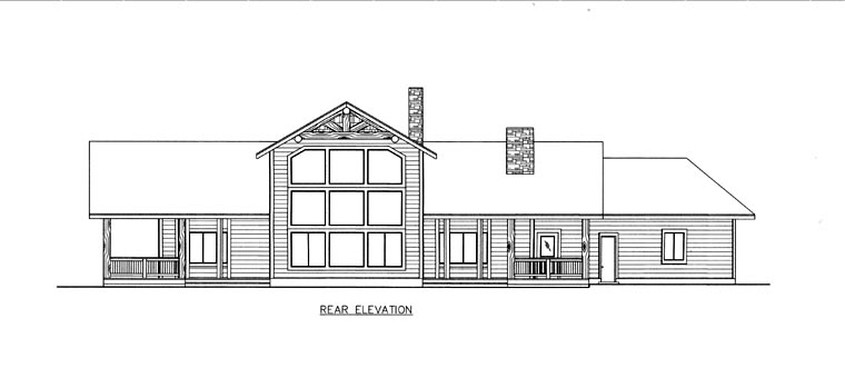  Rear Elevation of Plan 85838