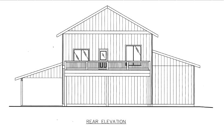  Rear Elevation of Plan 85841