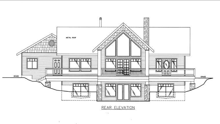  Rear Elevation of Plan 85848