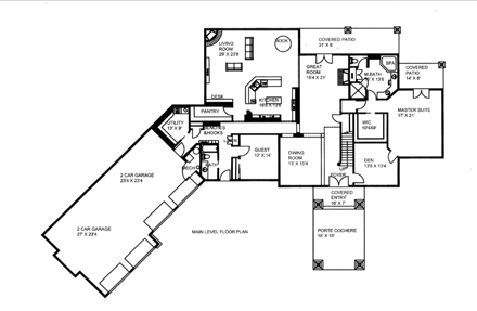 House Plan 85849 First Level Plan