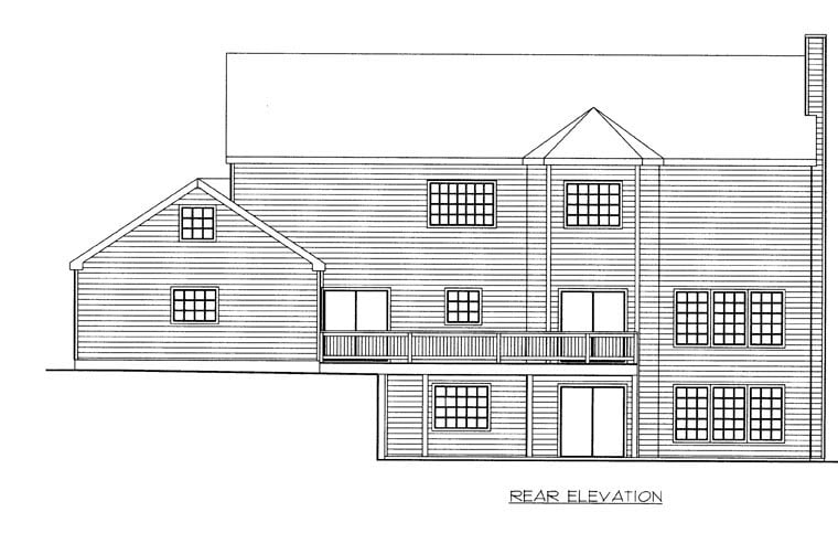 Country Rear Elevation of Plan 85866