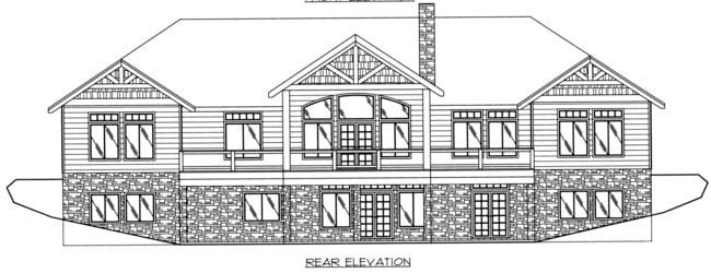 European Rear Elevation of Plan 85880