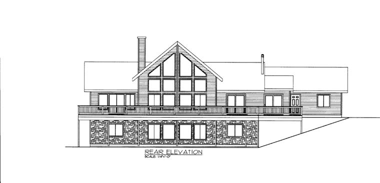  Rear Elevation of Plan 85885