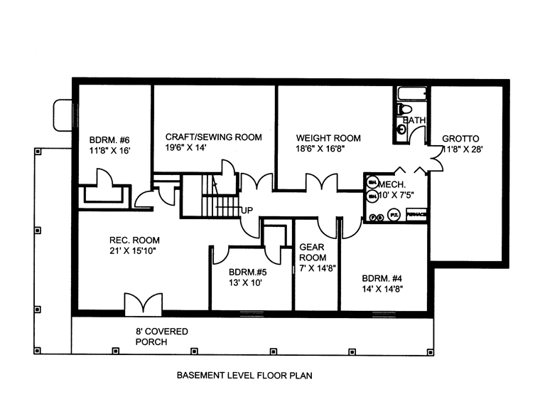 Coastal Lower Level of Plan 85887