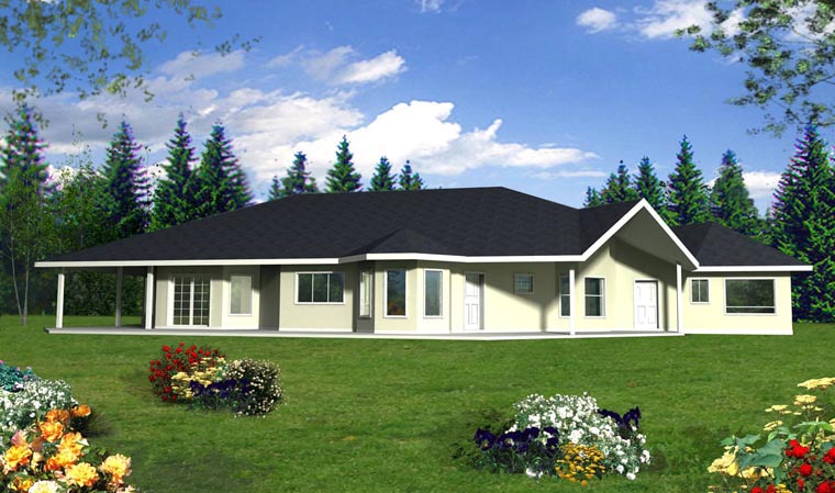 Contemporary Plan with 4544 Sq. Ft., 4 Bedrooms, 4 Bathrooms, 2 Car Garage Elevation