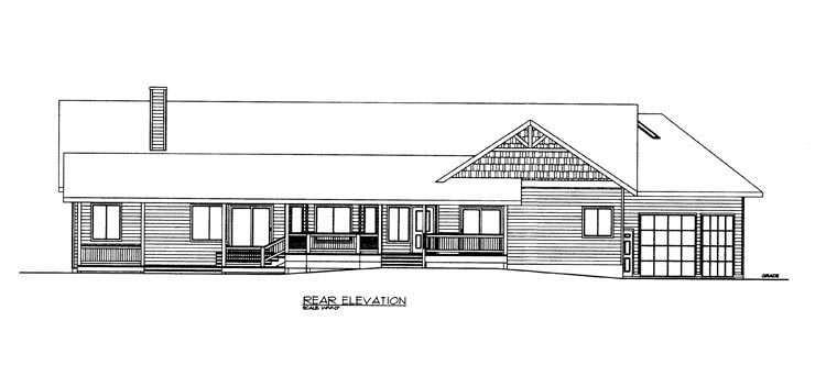  Rear Elevation of Plan 85889