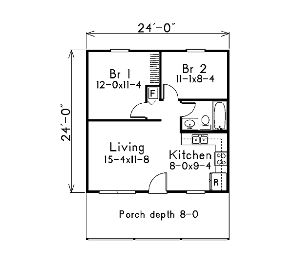 Cabin Traditional Level One of Plan 85939