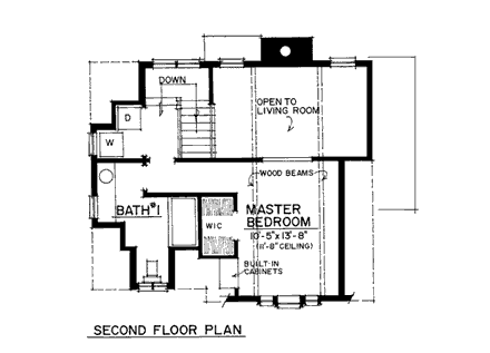 House Plan 86000 Second Level Plan