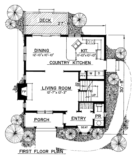 House Plan 86001 First Level Plan