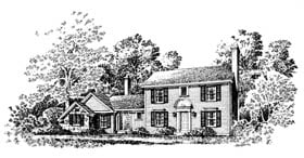 Colonial Elevation of Plan 86005