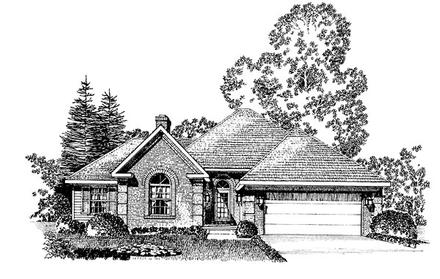 European One-Story Elevation of Plan 86006