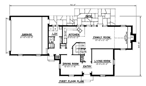 Colonial Southern Level One of Plan 86015