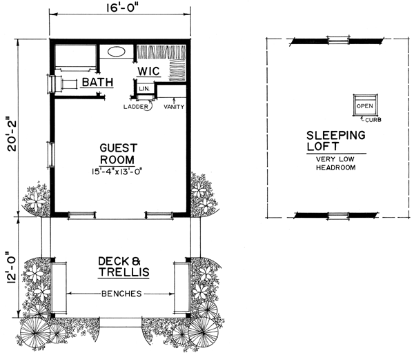 Cabin Craftsman Narrow Lot Level One of Plan 86026