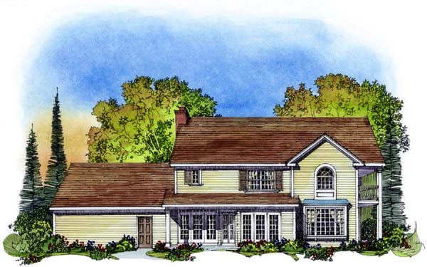 Traditional Rear Elevation of Plan 86035