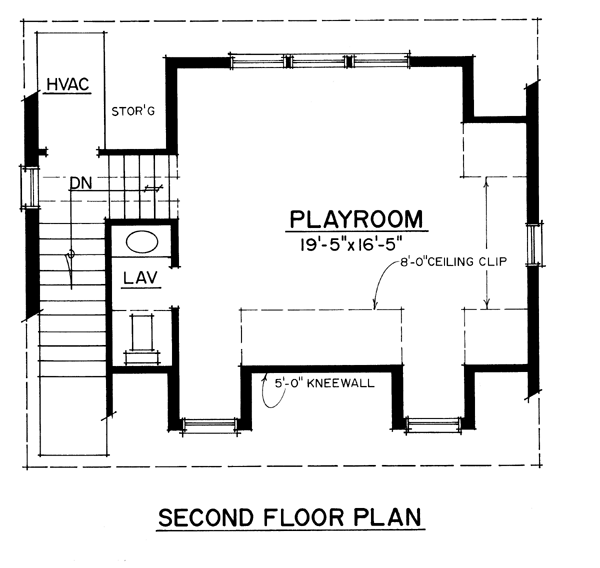 Cape Cod Cottage Craftsman Traditional Level Two of Plan 86040