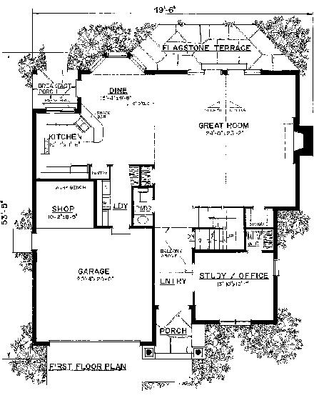 House Plan 86043 First Level Plan