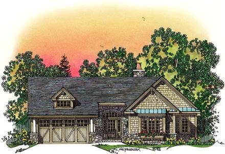 One-Story Ranch Traditional Elevation of Plan 86046