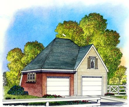 Colonial Cottage Elevation of Plan 86050