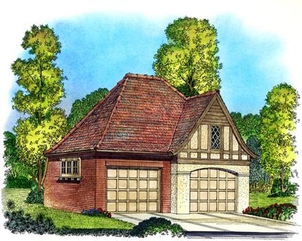 Cottage European Tudor Victorian Elevation of Plan 86051