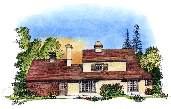 Country European Rear Elevation of Plan 86056