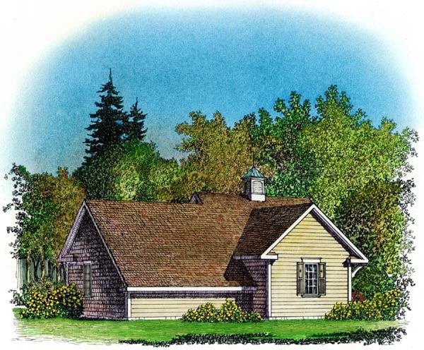Cape Cod Colonial Cottage Farmhouse Traditional Rear Elevation of Plan 86064