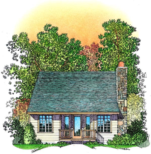Bungalow Cottage Country Rear Elevation of Plan 86066
