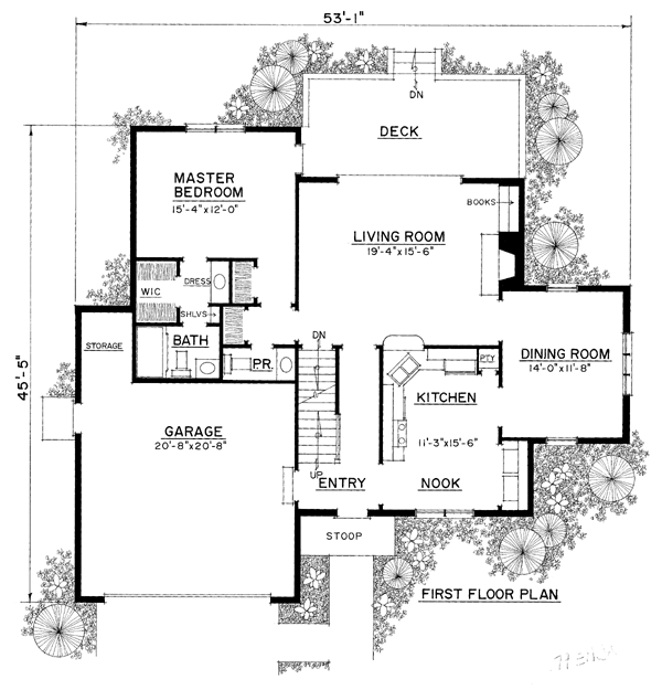 Cape Cod Colonial Cottage Farmhouse Traditional Level One of Plan 86069