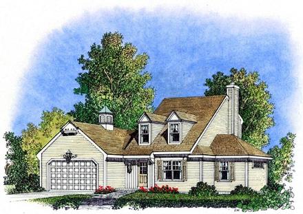 Cape Cod Colonial Cottage Farmhouse Traditional Elevation of Plan 86069