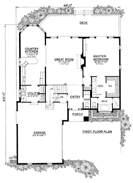 House Plan 86070 First Level Plan