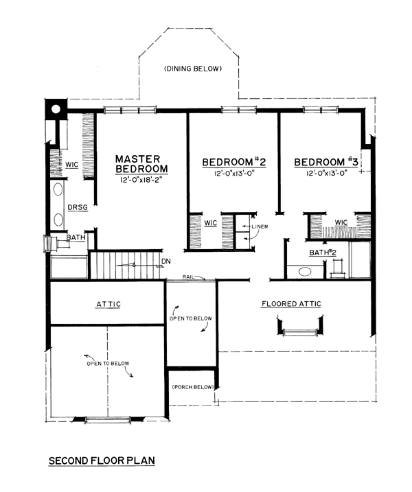 Cape Cod Colonial Country Farmhouse Level Two of Plan 86071