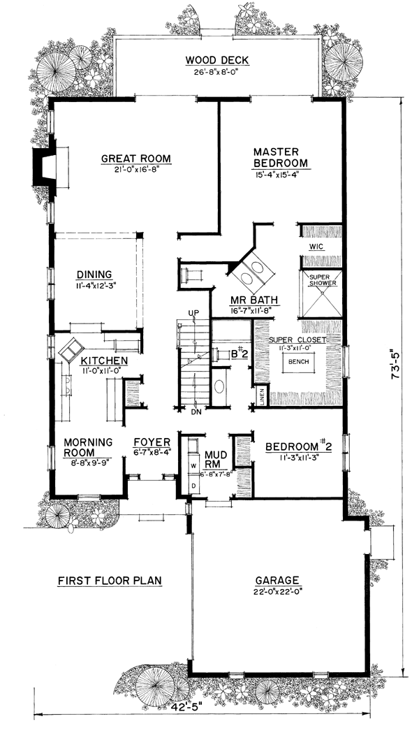 Country European Narrow Lot Tudor Level One of Plan 86074