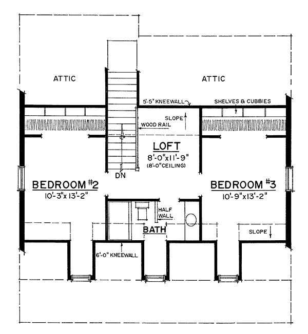 Colonial Cottage Country Level Two of Plan 86077