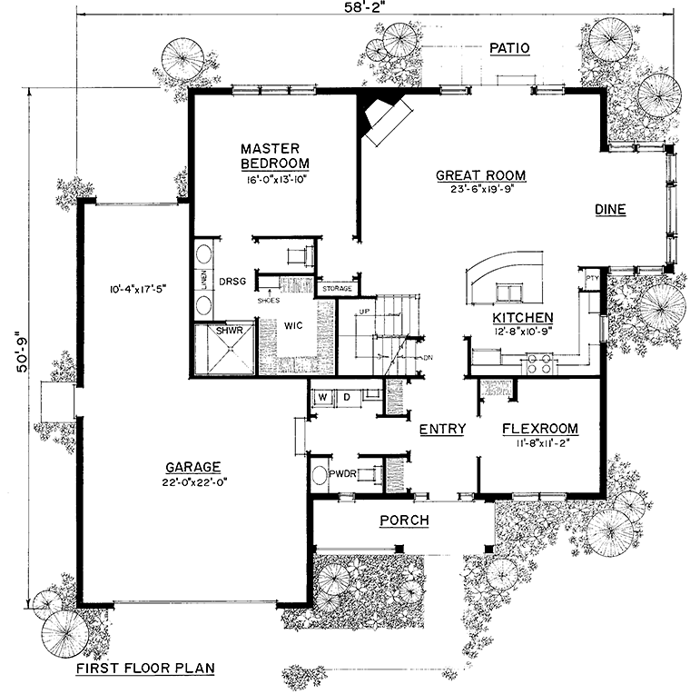 Cottage Country Traditional Level One of Plan 86079