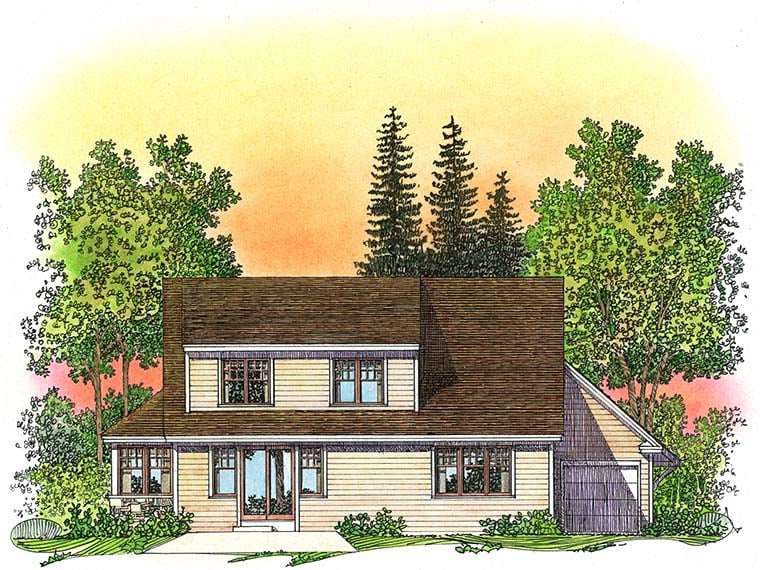 Cottage Country Traditional Rear Elevation of Plan 86079