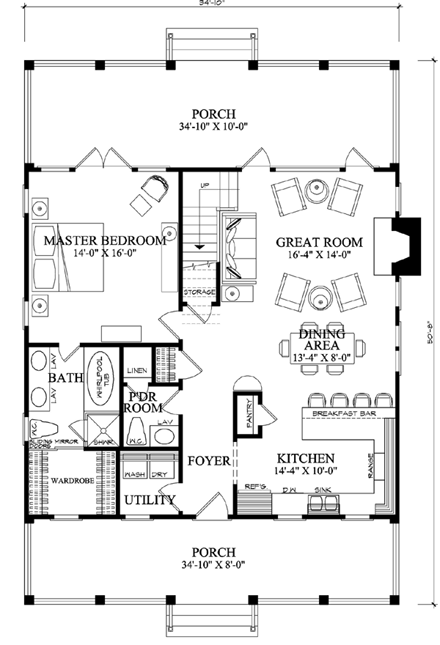 House Plan 86101 First Level Plan