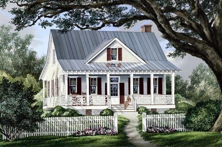 Cape Cod Cottage Country Southern Elevation of Plan 86101