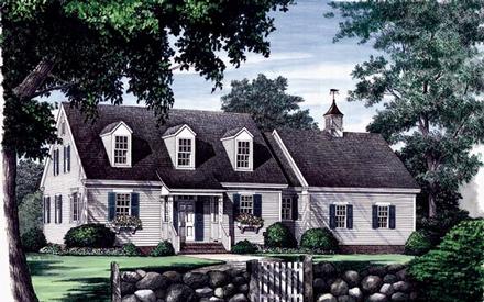 Cape Cod Traditional Elevation of Plan 86102