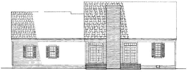 Cape Cod Traditional Rear Elevation of Plan 86102