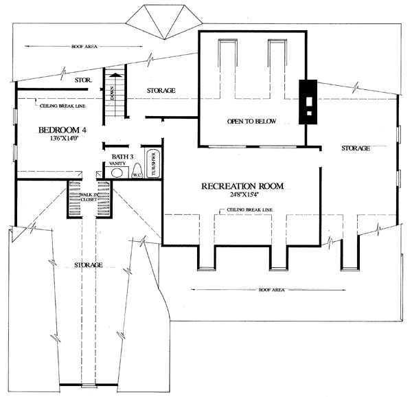 Cape Cod Country Southern Traditional Level Two of Plan 86104