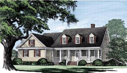 Cape Cod Country Southern Traditional Elevation of Plan 86104